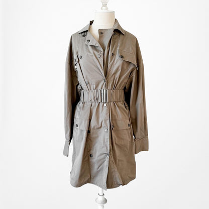 C/Meo Collective Olive Green Double Breasted Utility Cargo Mini Dress Size S