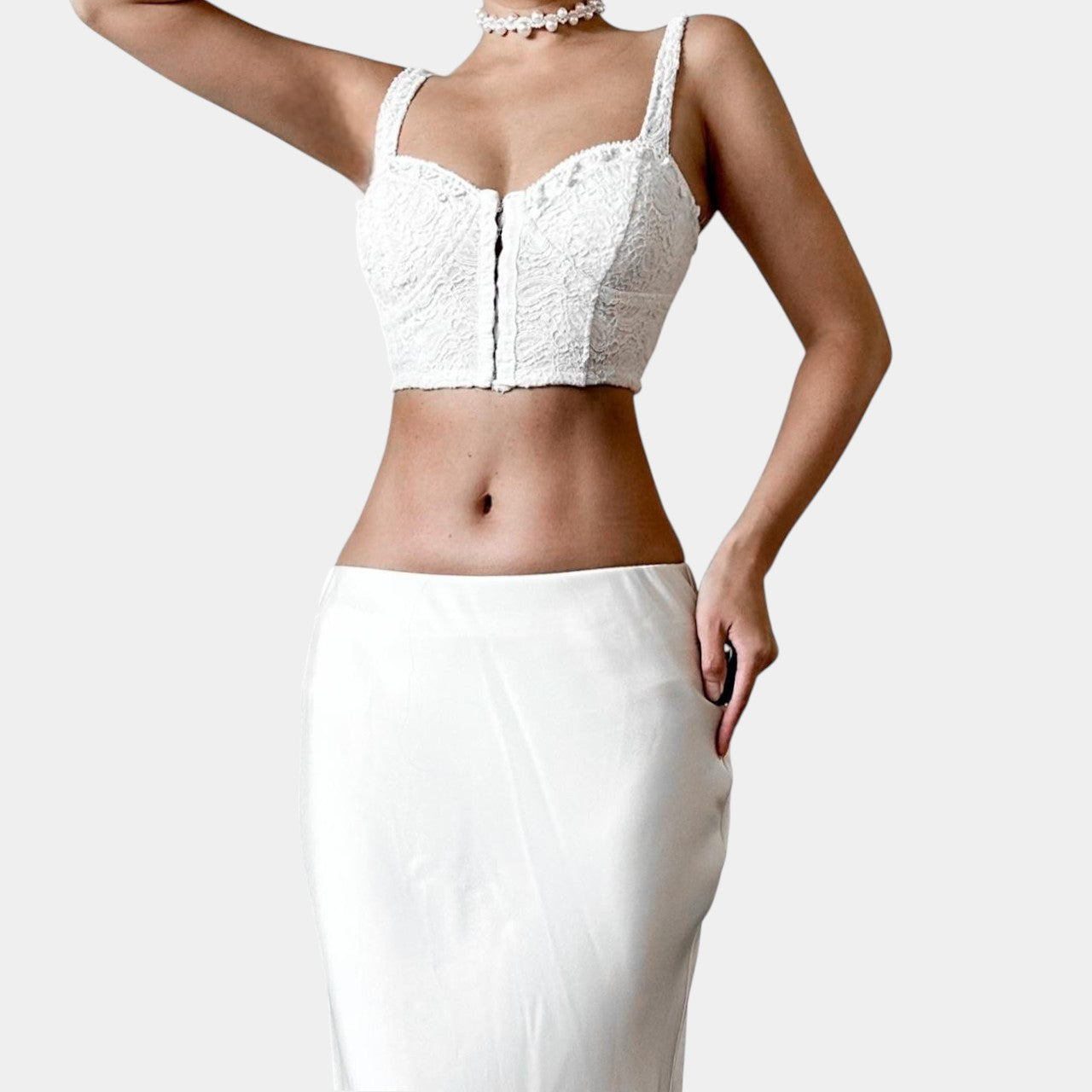 2B Bebe White Lace Bustier Corset Cami Tank Crop Top Size XS