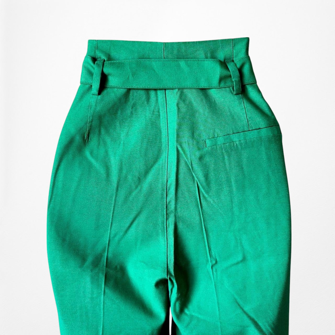 Zara Green High Waisted Button Front Detail Straight Leg Pants Size XS/S