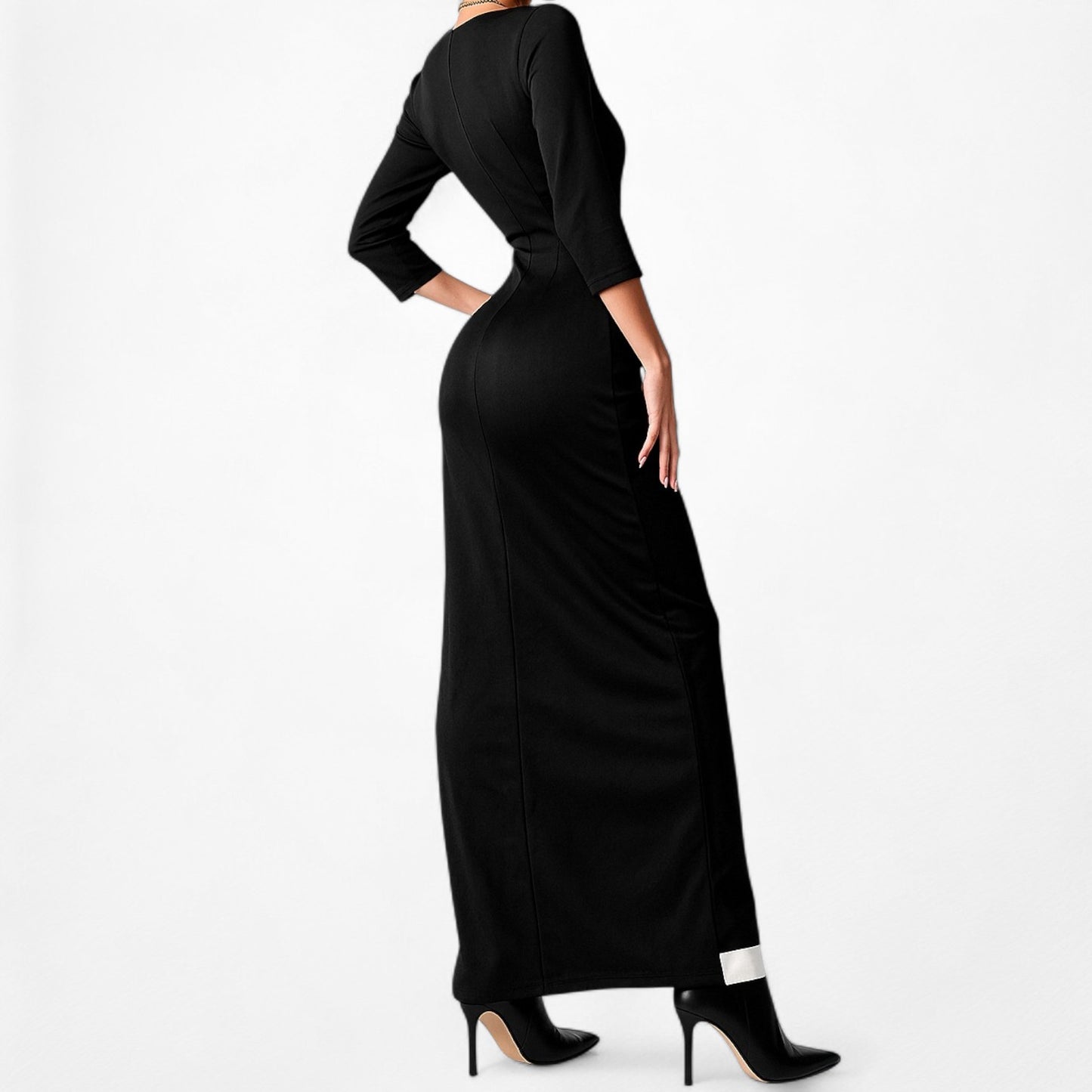 ASOS Black Button Front Colorblock Knit Front Slit Bodycon Maxi Dress Size S/M