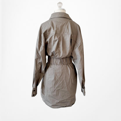 C/Meo Collective Olive Green Double Breasted Utility Cargo Mini Dress Size S