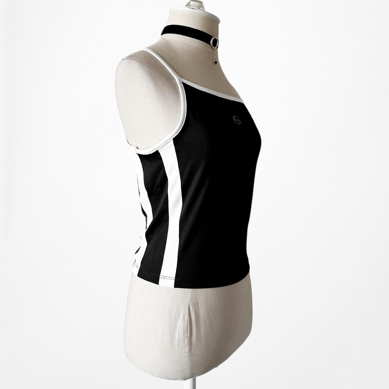 H&M Black White Striped Colorblock Knit Casual Cami Tank Top Size S