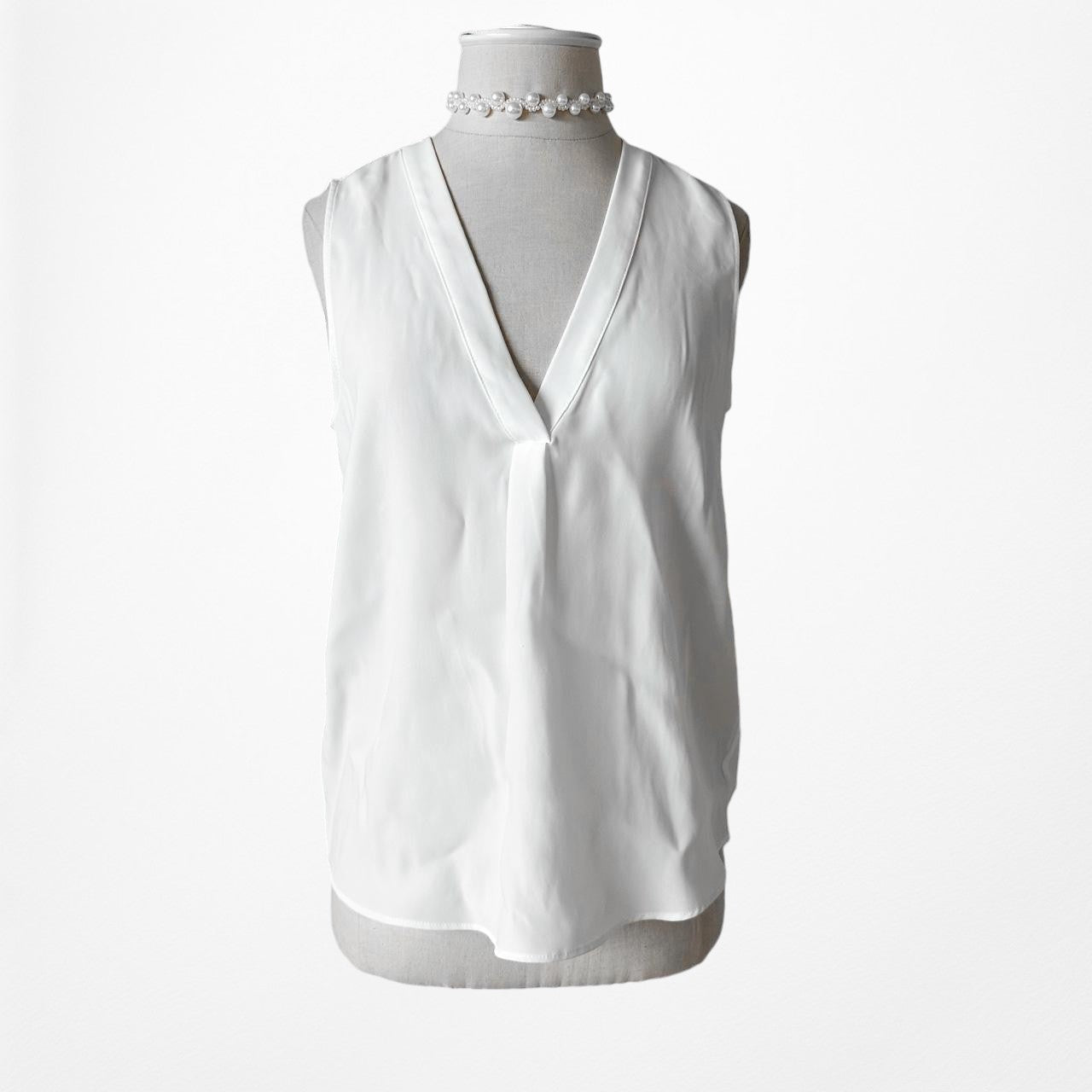 Zara Off White V-Neck Sleeveless Tank Top Size XS/S