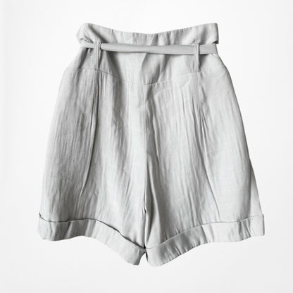 Vintage Y2K Gray High Waisted Paperbag Style Waist Tie Casual Shorts Size XS/S