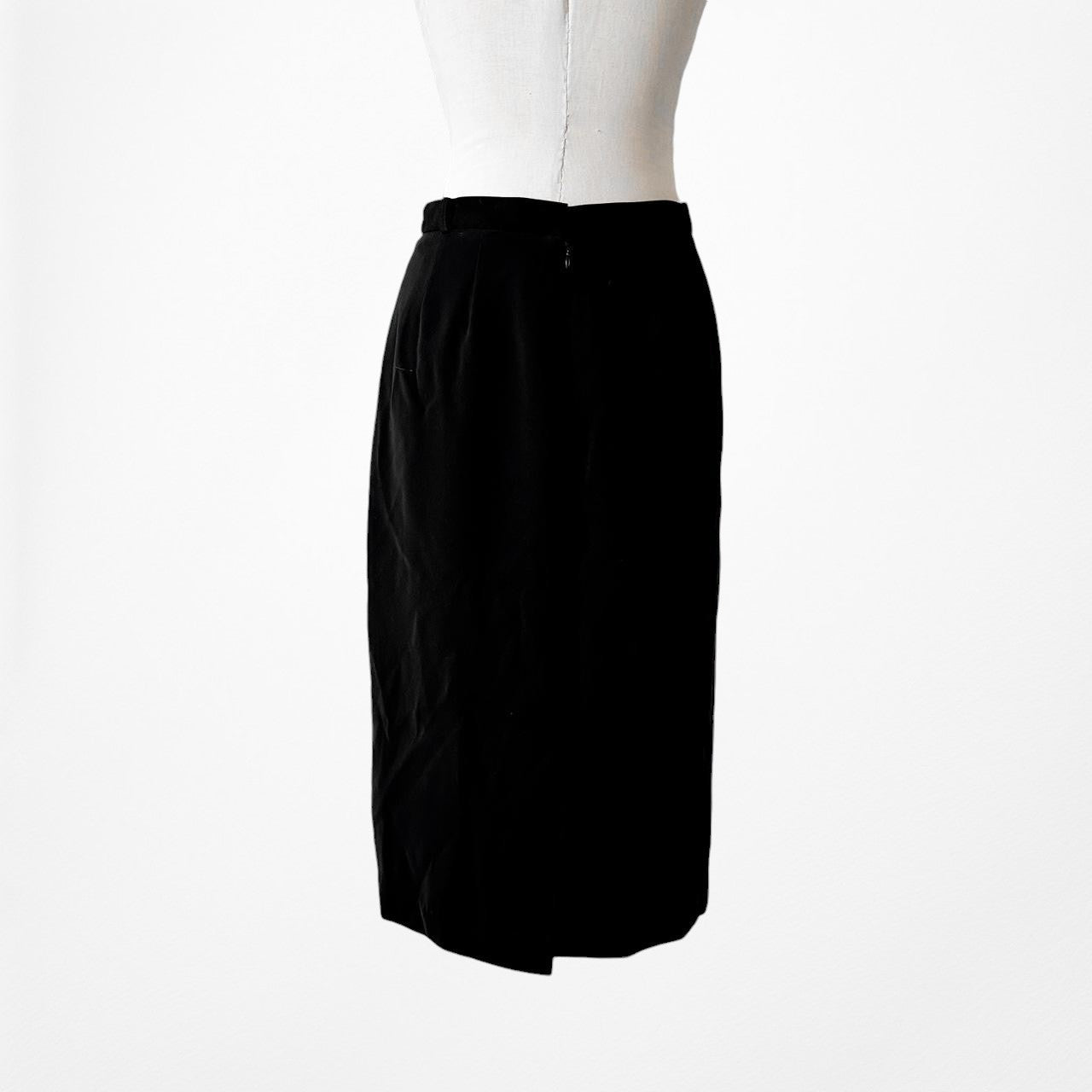 Kasper Black High Waisted Knee Length Bodycon Pencil Skirt Size M