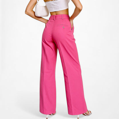 Zara Pink High Waisted Pink Straight Leg Pants Size XS/S