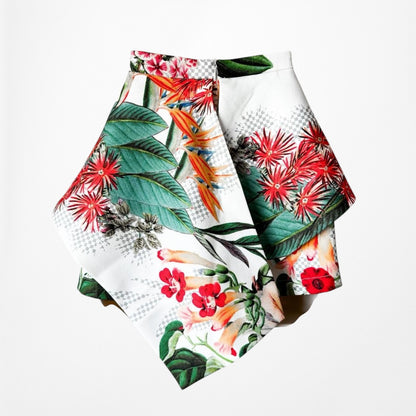 Peppermayo White Floral High Waisted Asymmetric Skort Short Skirt Size XS