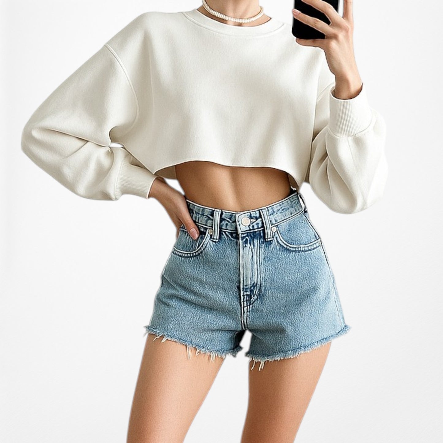 Zara Blue Medium Wash High Waisted Distressed Destroyed Denim Shorts Size XS/S