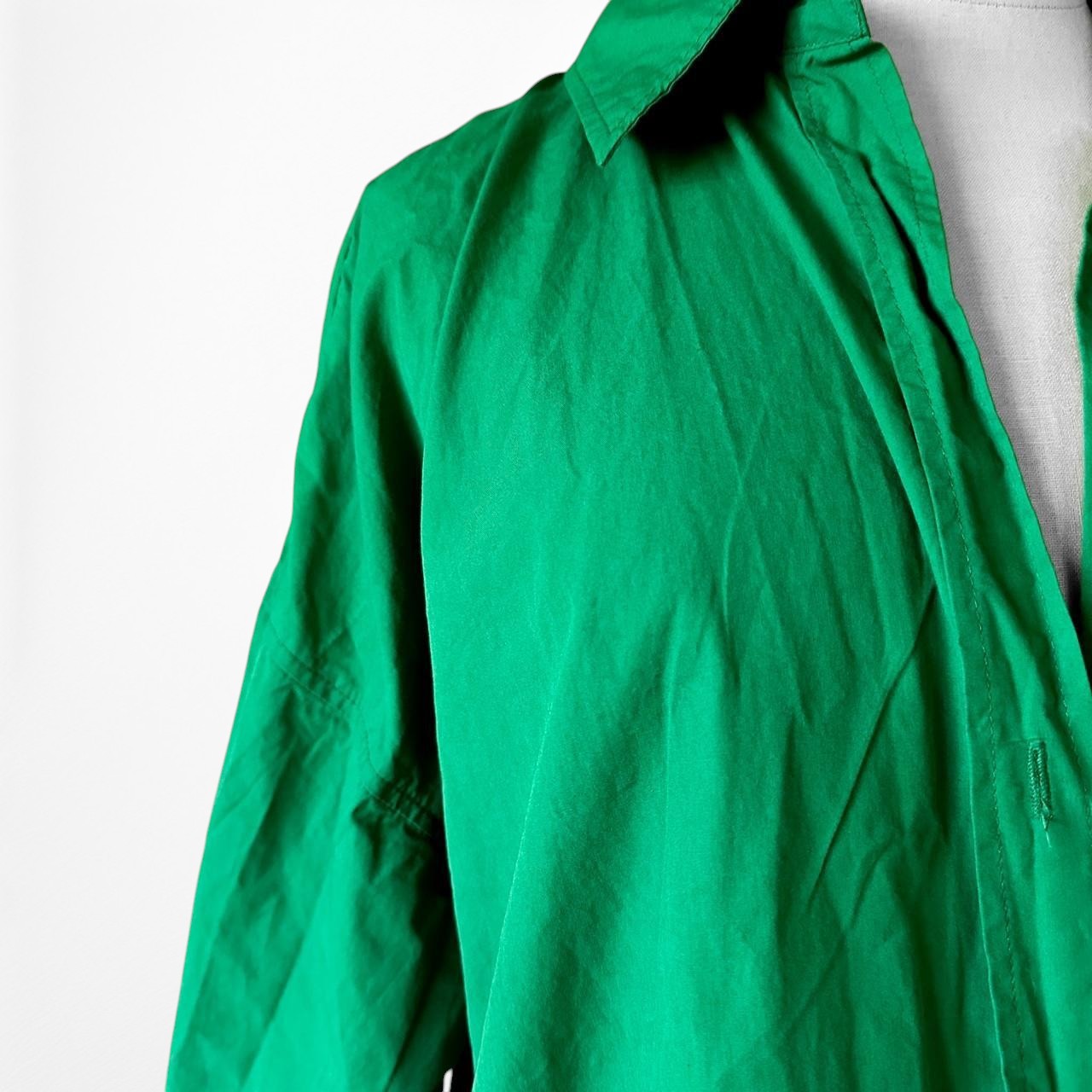 Zara Green Button Down Front Shirt Blouse Top Size L