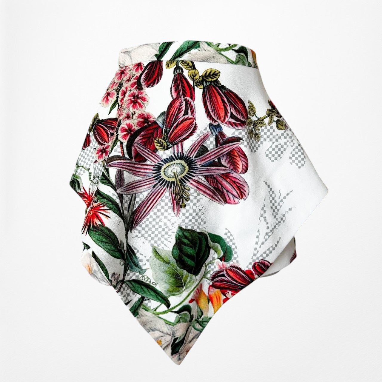 Peppermayo White Floral High Waisted Asymmetric Skort Short Skirt Size XS