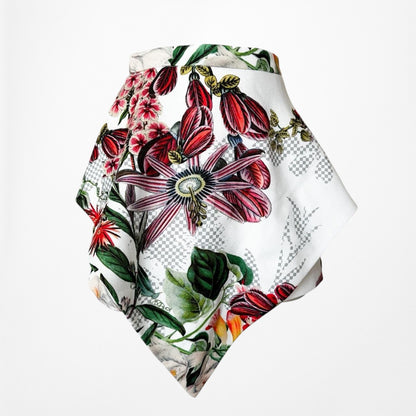 Peppermayo White Floral High Waisted Asymmetric Skort Short Skirt Size XS