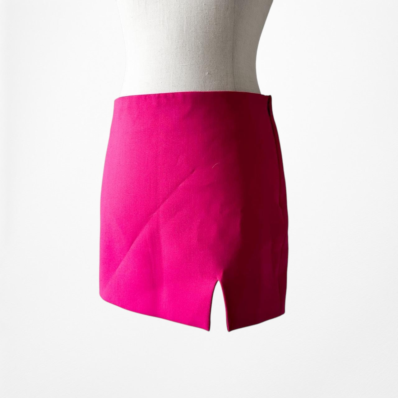 Mango Pink Bodycon Pencil Side Slit Mini Skirt Size XS/S