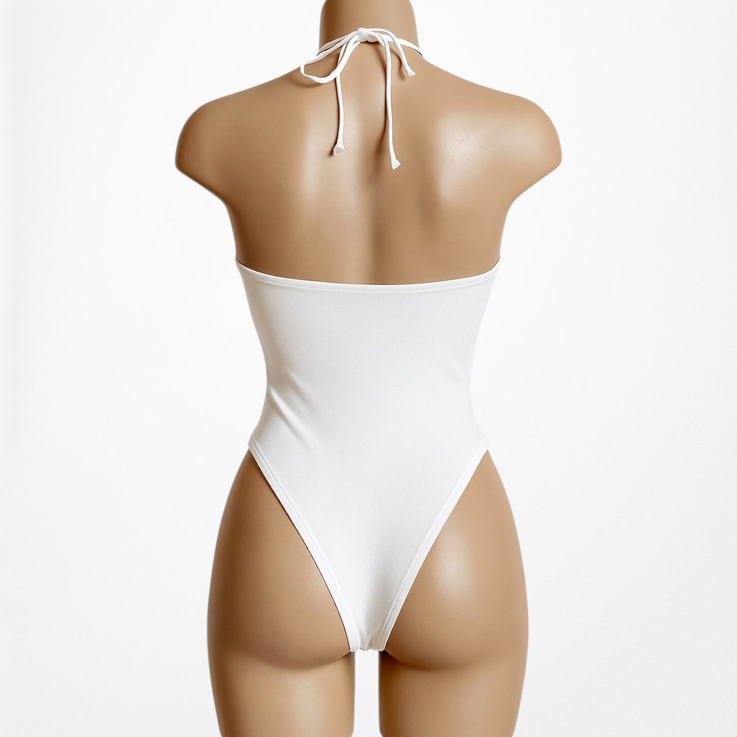 White Fox Boutique Off White Floral Applique Cutout One Piece Swimsuit Size XS