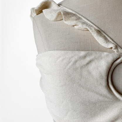 Off White Cream Cutout Ruffle Knit Maxi Bodycon Dress Size M