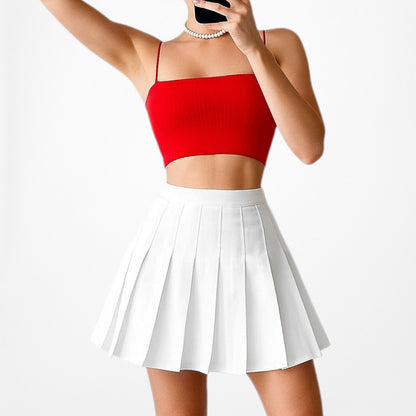 Urban Outfitters Red Ribbed Knit Fitted Tank Cami Crop Top Size S