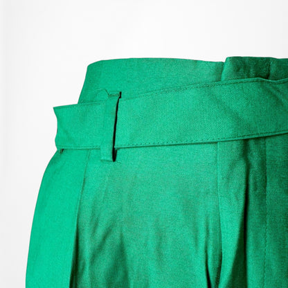 Zara Green High Waisted Button Front Detail Straight Leg Pants Size XS/S
