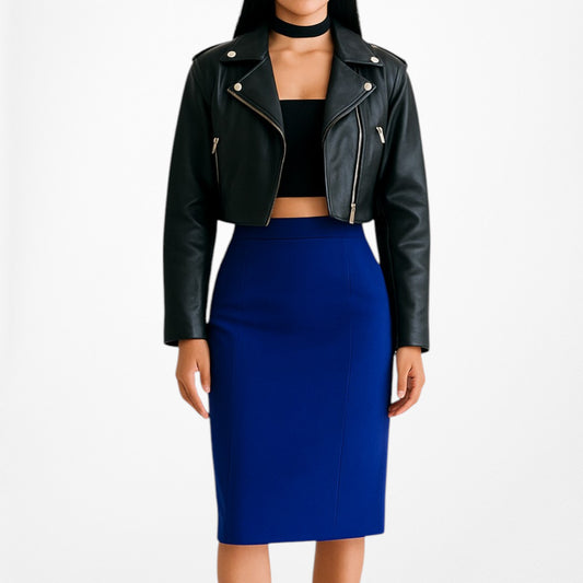 Loft Blue High Waisted Low Rise Bodycon Knee Length Pencil Skirt Size S/M