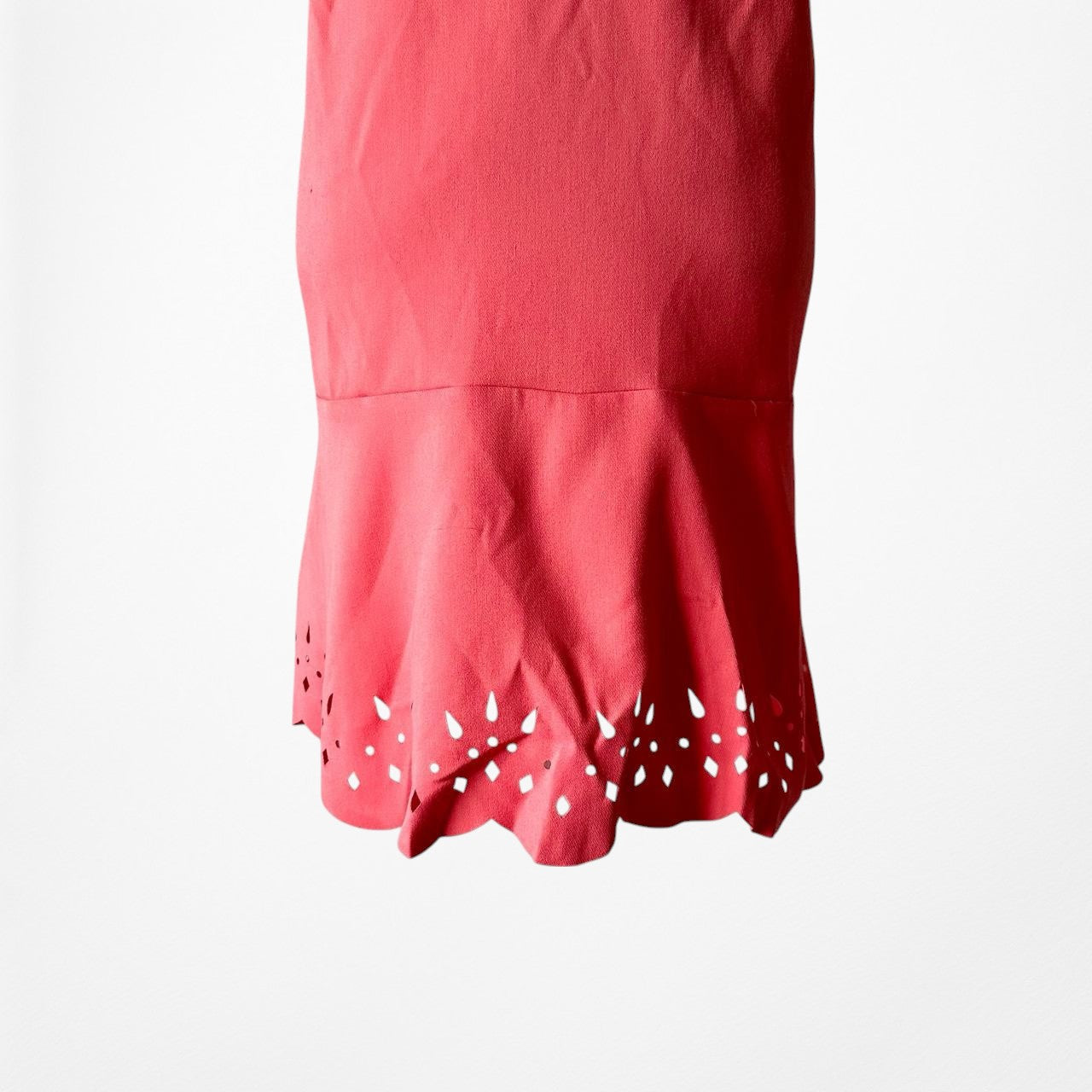 Loft Pink Ruffle Cutout Hem Sleeveless Tunic Shift Knee Length Dress Size M