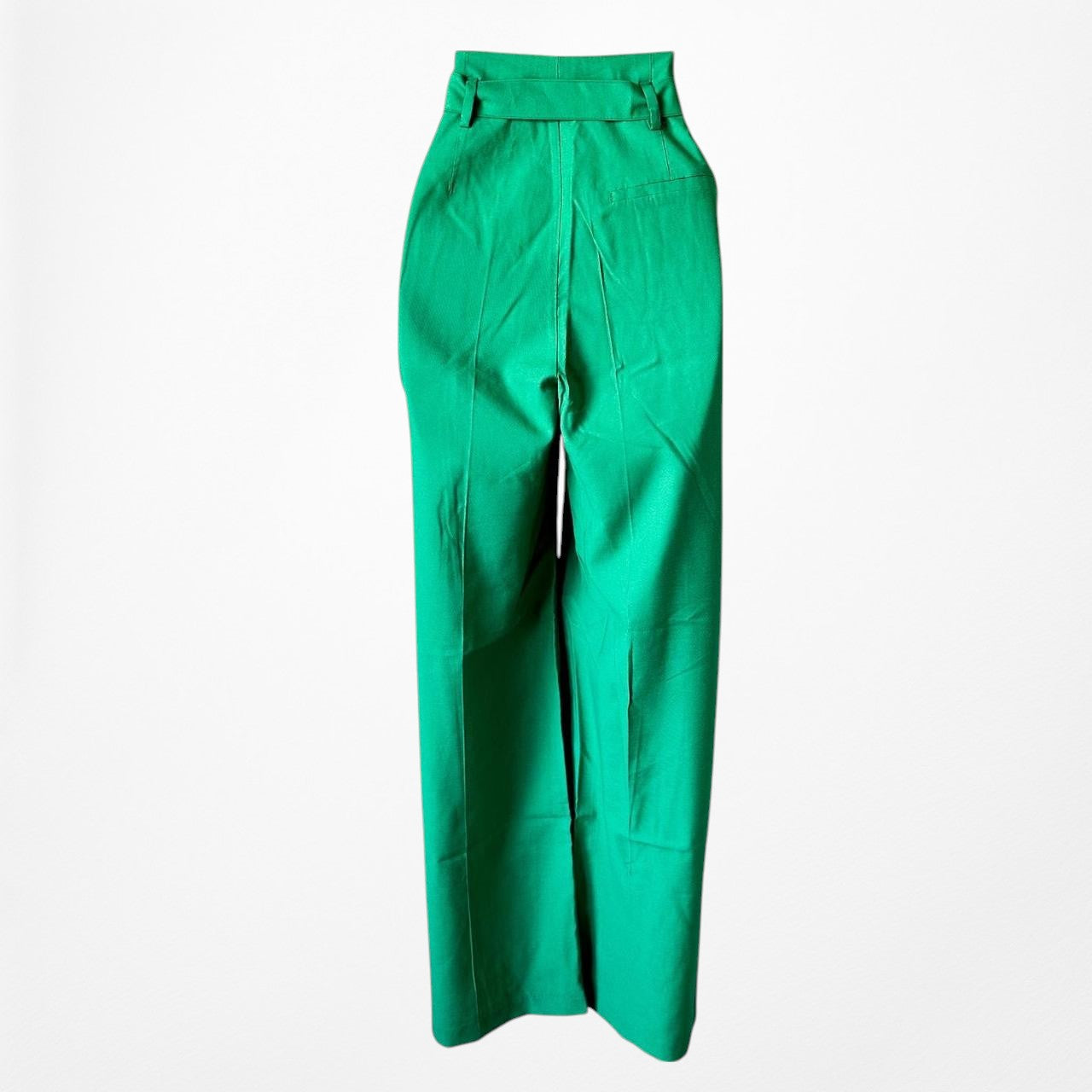 Zara Green High Waisted Button Front Detail Straight Leg Pants Size XS/S