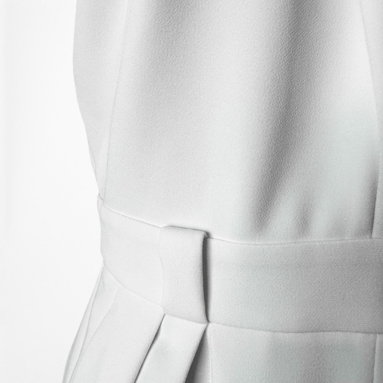 Massimo Dutti White Sleeveless Tapered Leg Tailored Halter Jumpsuit Size S