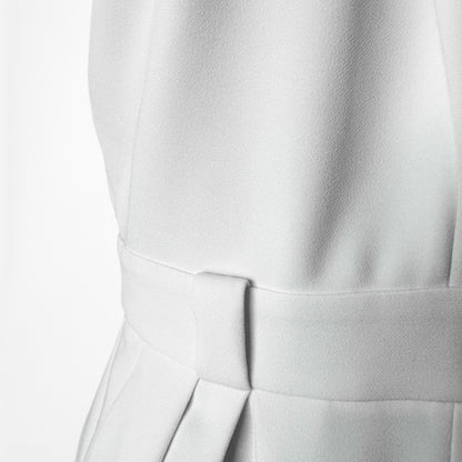 Massimo Dutti White Sleeveless Tapered Leg Tailored Halter Jumpsuit Size S