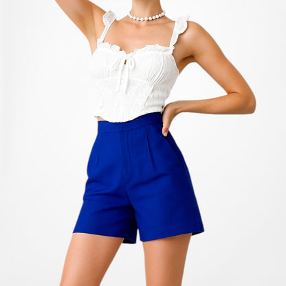 Zara High Waisted Pleated Front Tailored Shorts Size XS