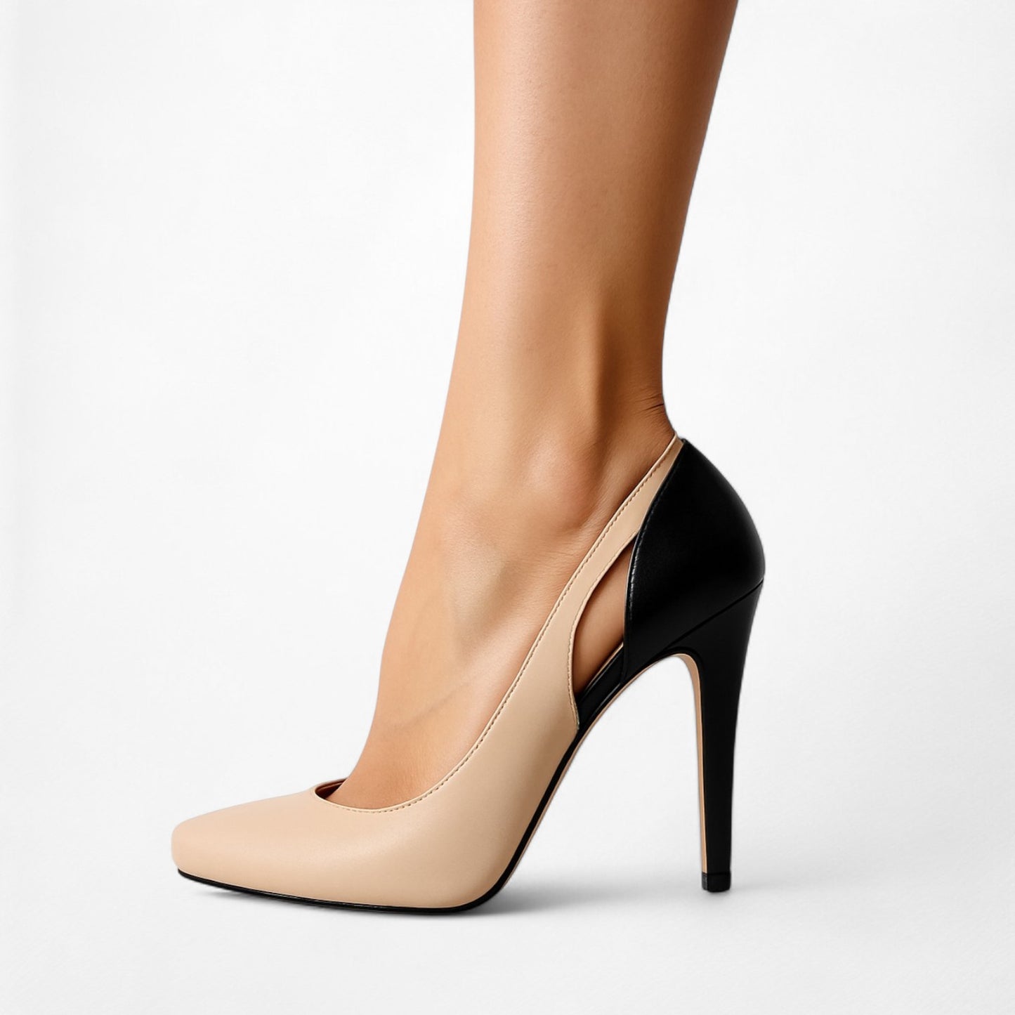 Aldo Nude Black Patent Faux Leather Pointy Toe Stiletto Heel Pump Size 6