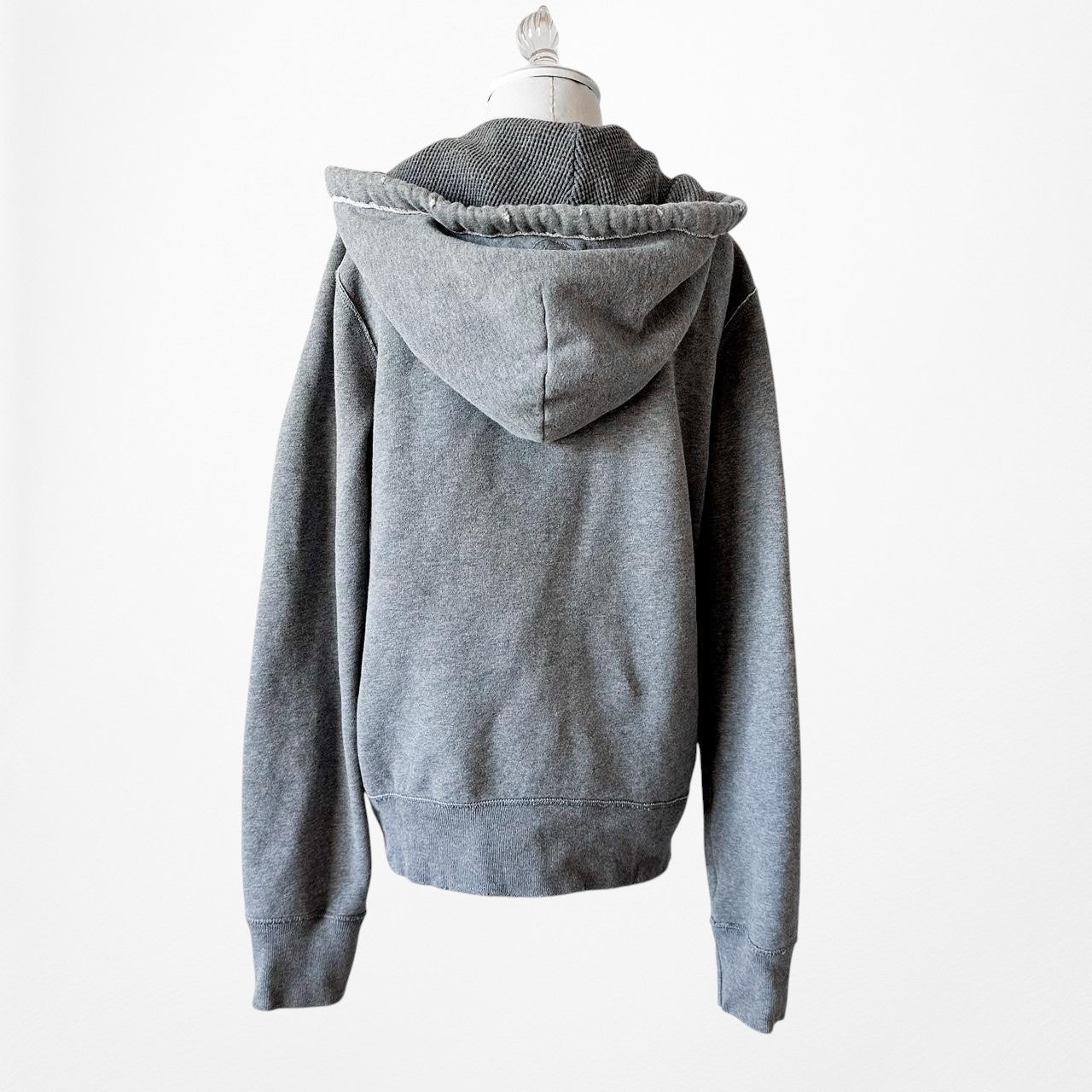 Hollister Gray Men's Distressed Destroyed Zip Up Hoodie Sweater Size M