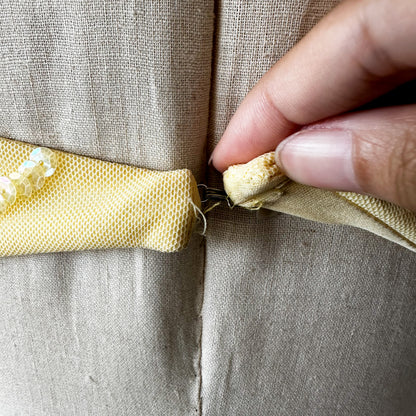 Vintage Y2K Yellow Halter Beaded Sequin Mesh Bodycon Maxi Prom Dress Size XS/S