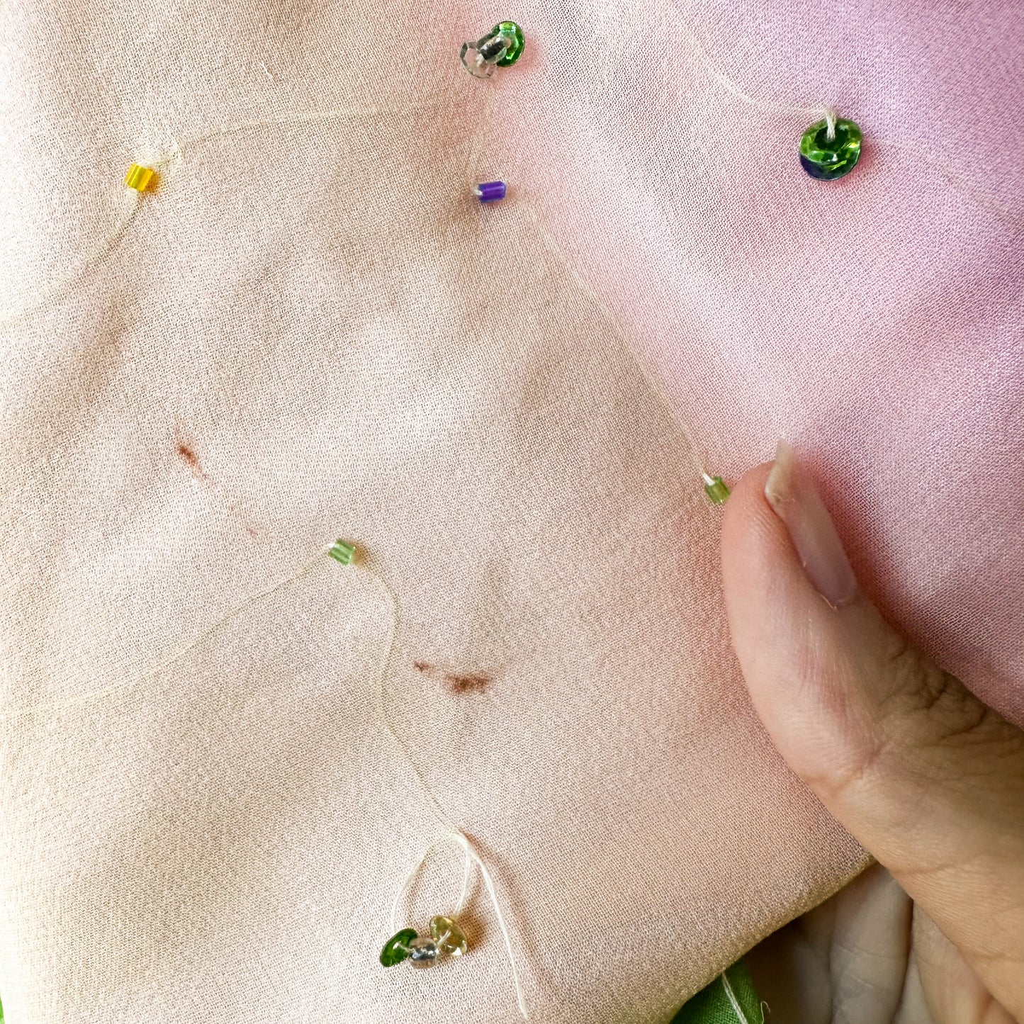 Vintage Pink Strapless Beaded Ruffle Asymmetric High Low Midi Prom Dress Size M