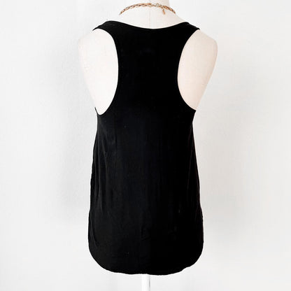 H&M Black Racerback Print Graphic Tank Top 2/XS