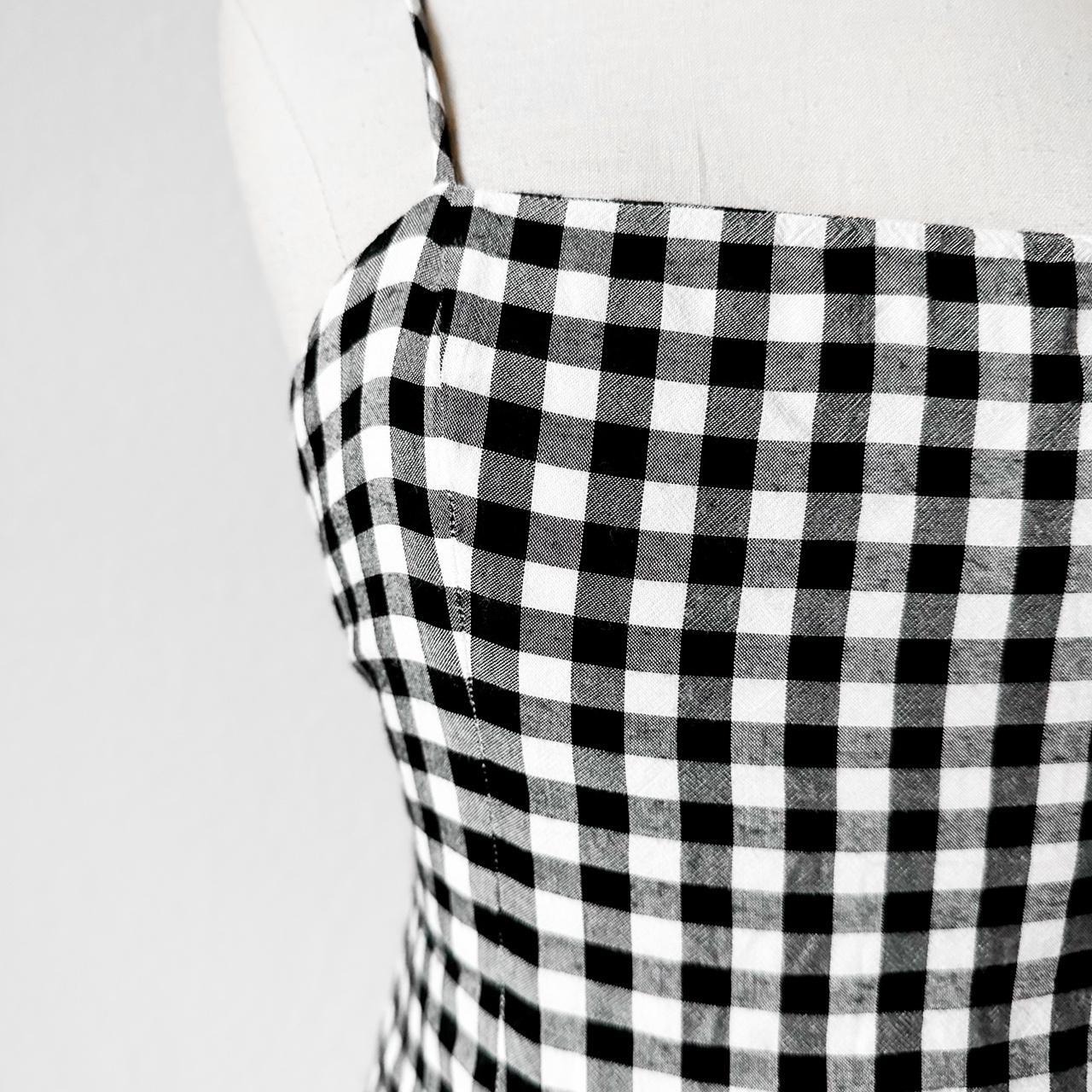 Majorelle Revolve Black White Plaid Gingham Checkered Mini Bodycon Dress Size XS