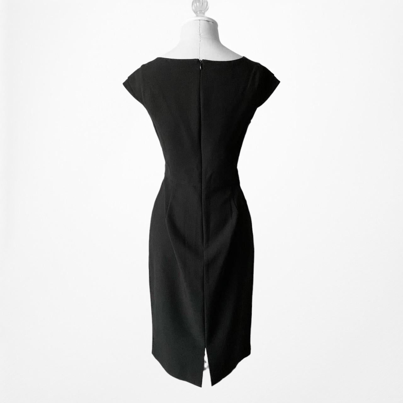 Kasper Black Sleeveless Knee Length Bodycon Cocktail Dress Size M