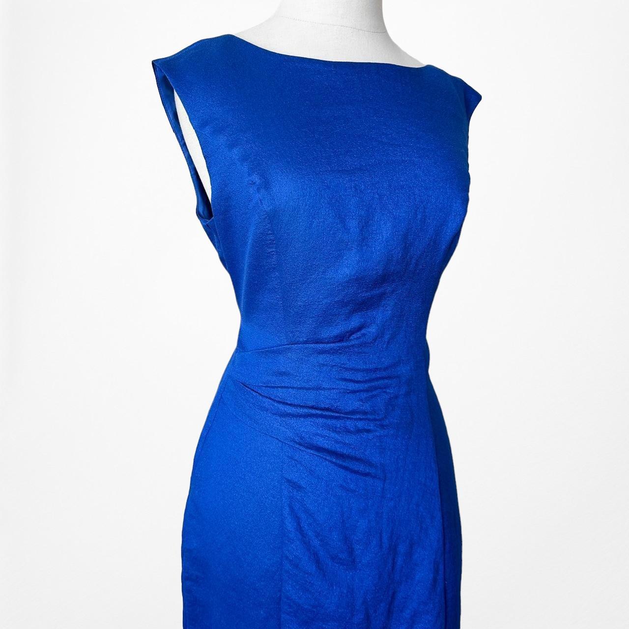 Ellen Tracy Blue Cocktail Knee Length Bodycon Dress Size 4/M