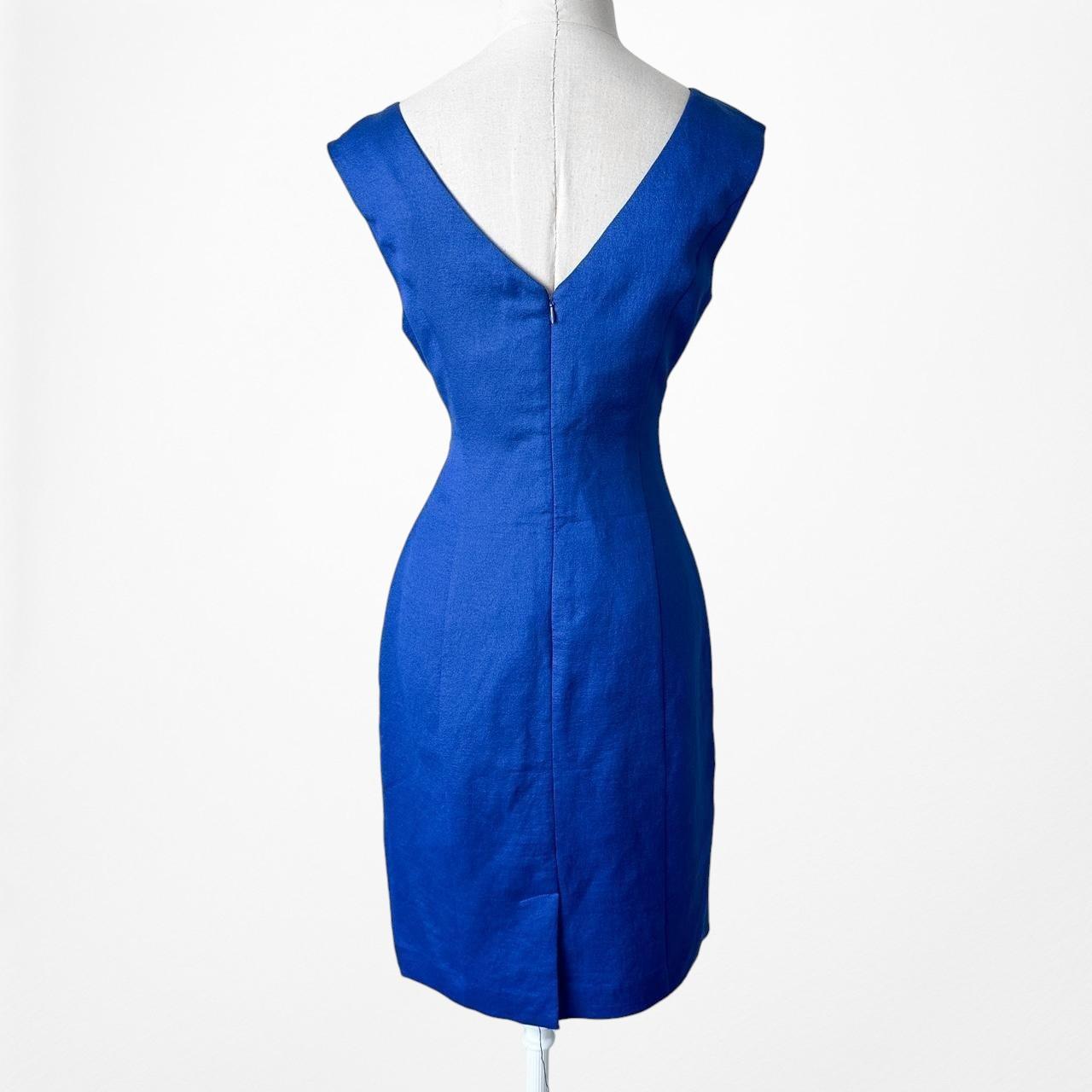 Ellen Tracy Blue Cocktail Knee Length Bodycon Dress Size 4/M