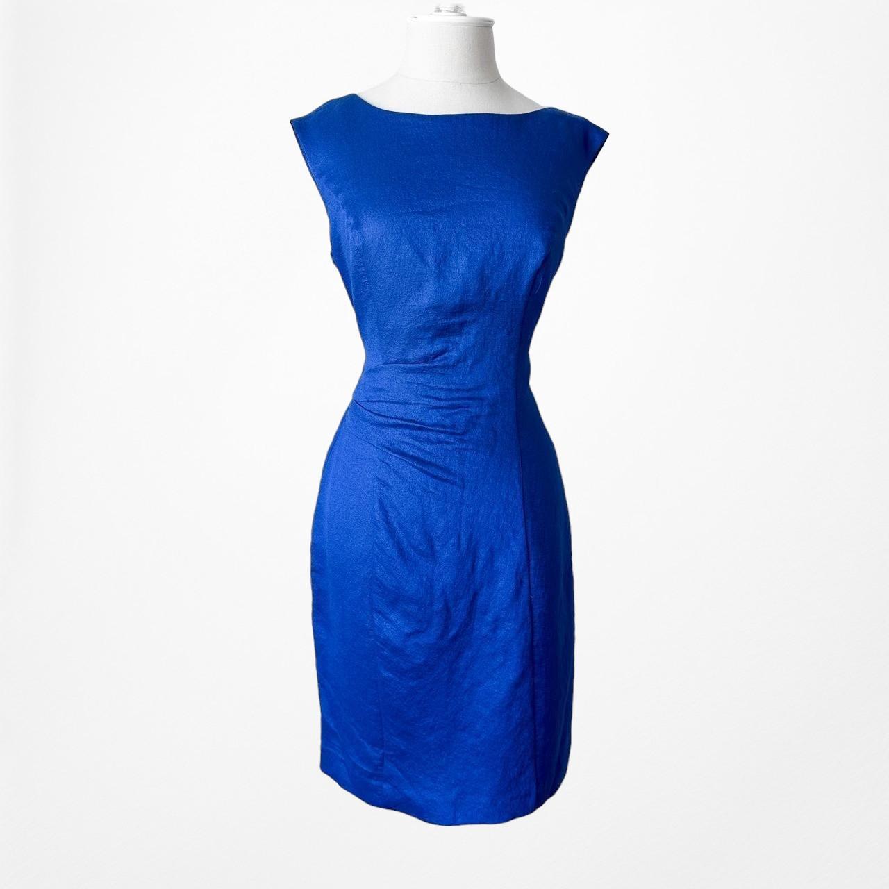 Ellen Tracy Blue Cocktail Knee Length Bodycon Dress Size 4/M