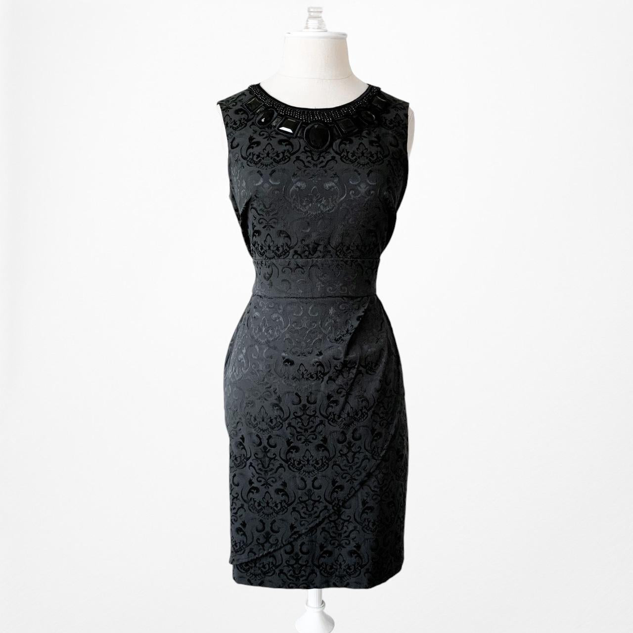 Isadora Collection Black Navy Lace Bodycon Mini Cocktail Dress Size 4P/M