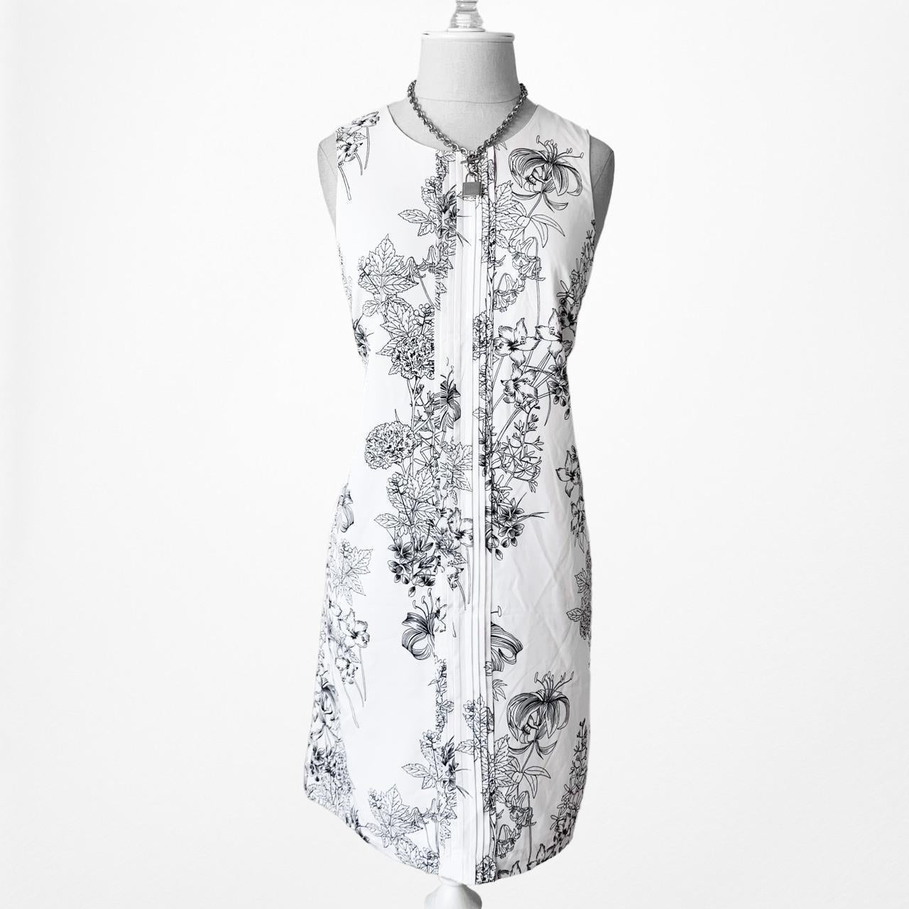 Banana Republic White Black Blue Floral Sundress Casual Dress Size 6/M