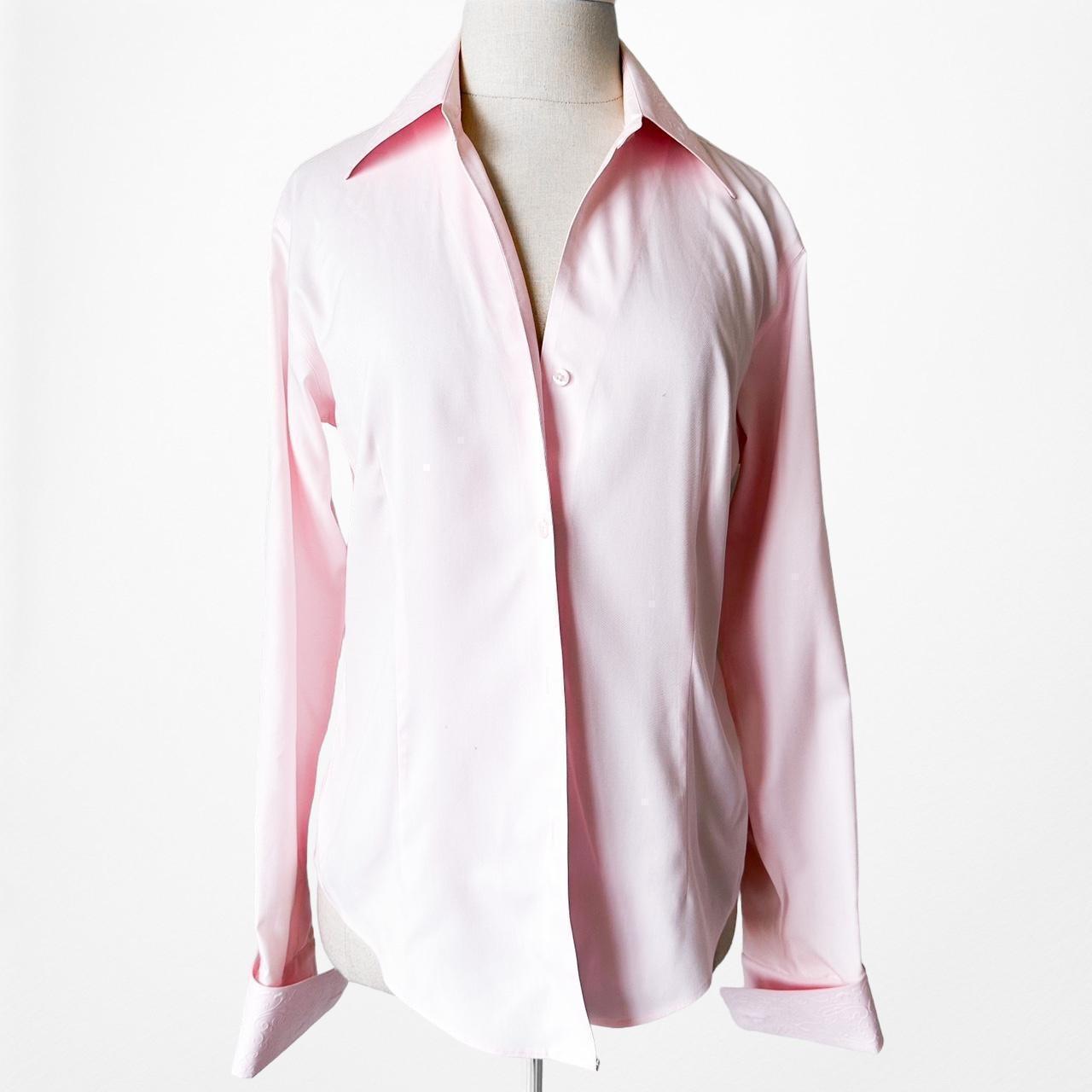 Casual Corner Pastel Pink Button Down Shirt Blouse Top Size S