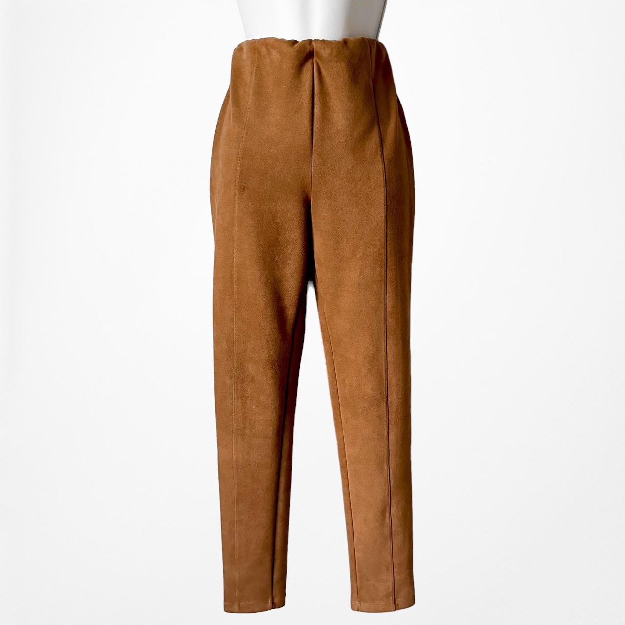 Fashion Nova Brown High Waisted Suede Skinny Pants Trousers Size M