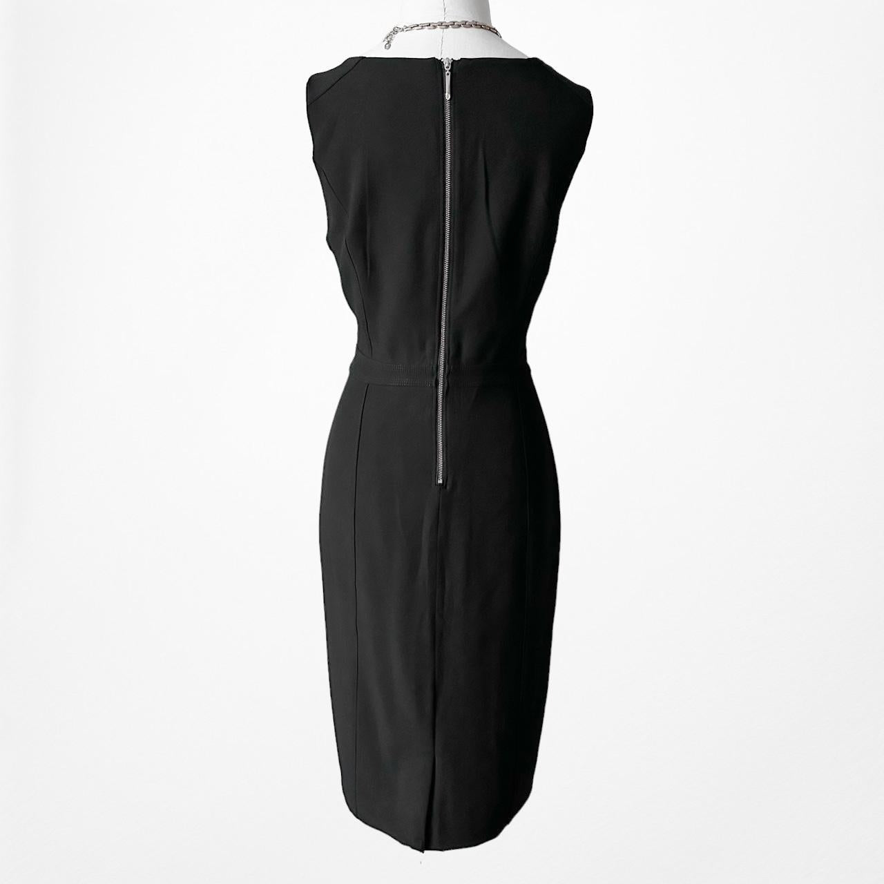 White House Black Market Knit VNeck Knee Length Cocktail Bodycon Dress Size 4/M