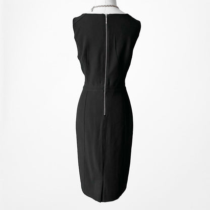 White House Black Market Knit VNeck Knee Length Cocktail Bodycon Dress Size 4/M