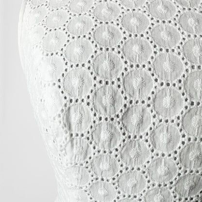 Kasper White Sleeveless Lace Pleated Knee Length Flared Skater Dress Size 4/S/M