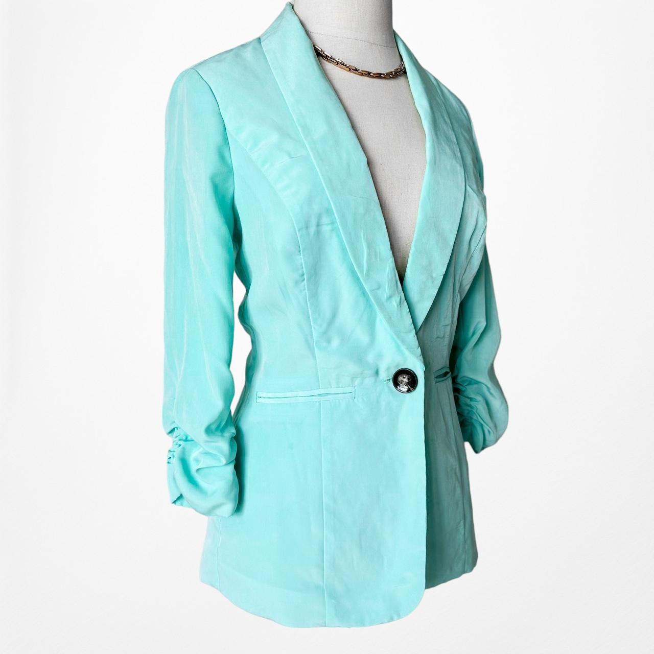 Charlotte Russe Blue Colored Pastel Blazer Jacket Coat Size XS