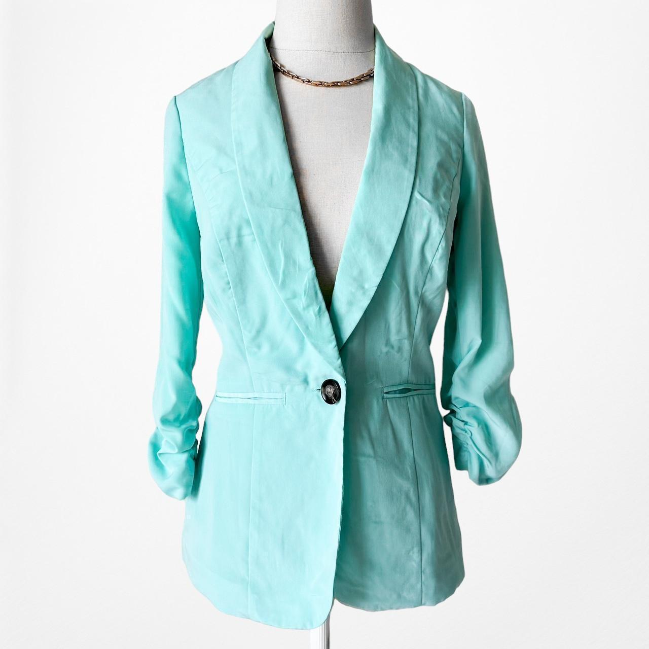 Charlotte Russe Blue Colored Pastel Blazer Jacket Coat Size XS