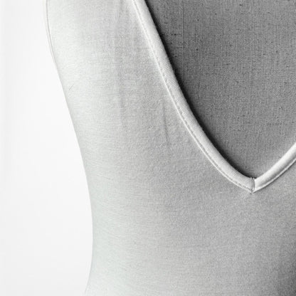 Nasty Gal White Knit V-Neck Side Slit Maxi Bodycon Cocktail Dress Size XS/S/M