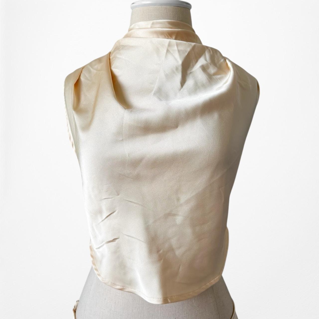 Pretty Little Thing Yellow Satin Two Piece Crop Top Maxi Skirt Set Size S/M