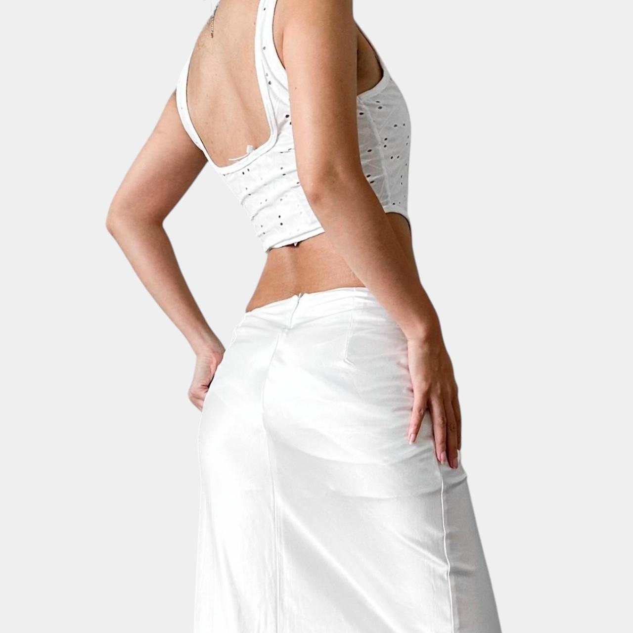 Zara Knit Square Neck Cutout Bustier Corset Tank Cami Cropped Top Size S