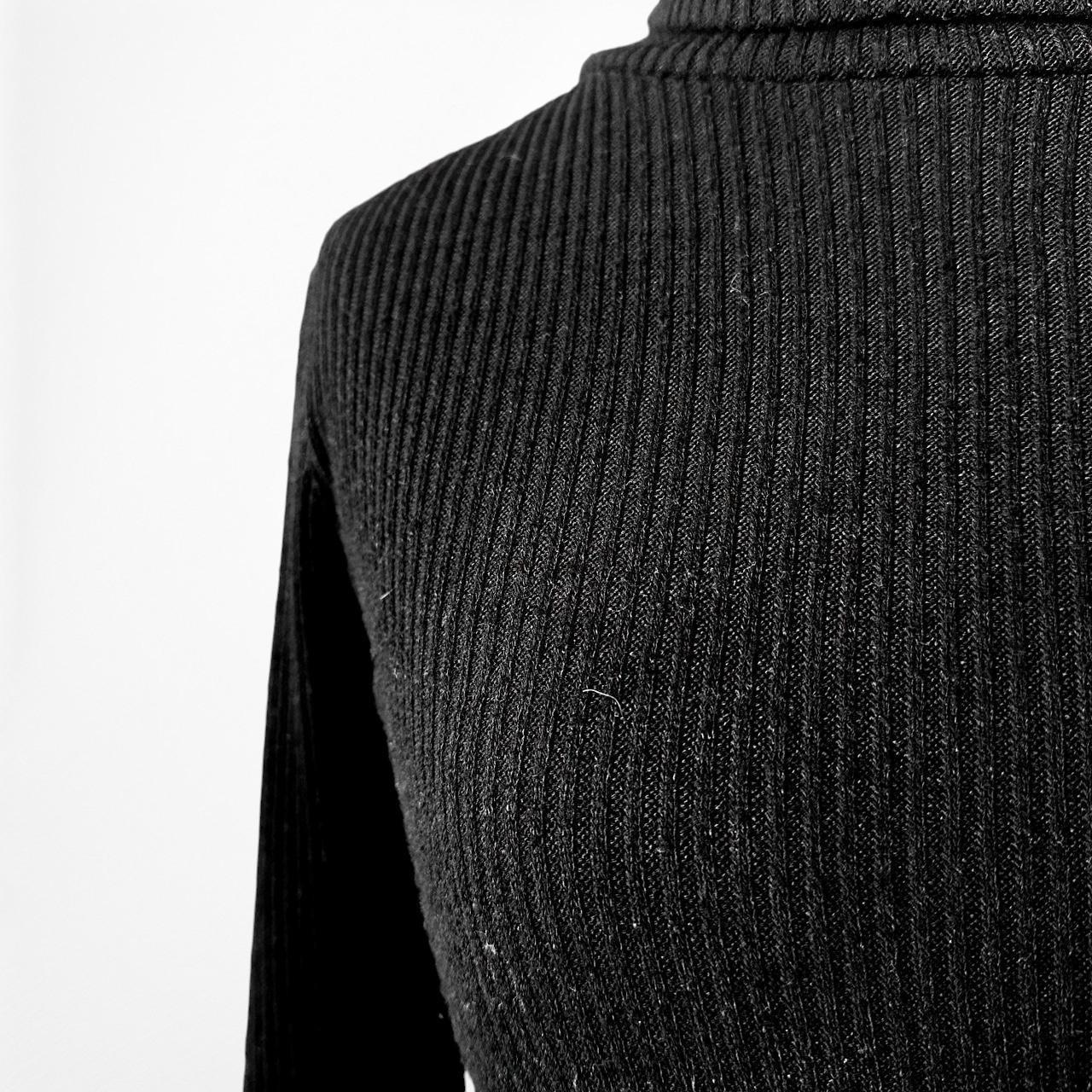 Fashion Nova Black Ribbed Knit Turtleneck Mini Bodycon Sweater Dress Size S/M