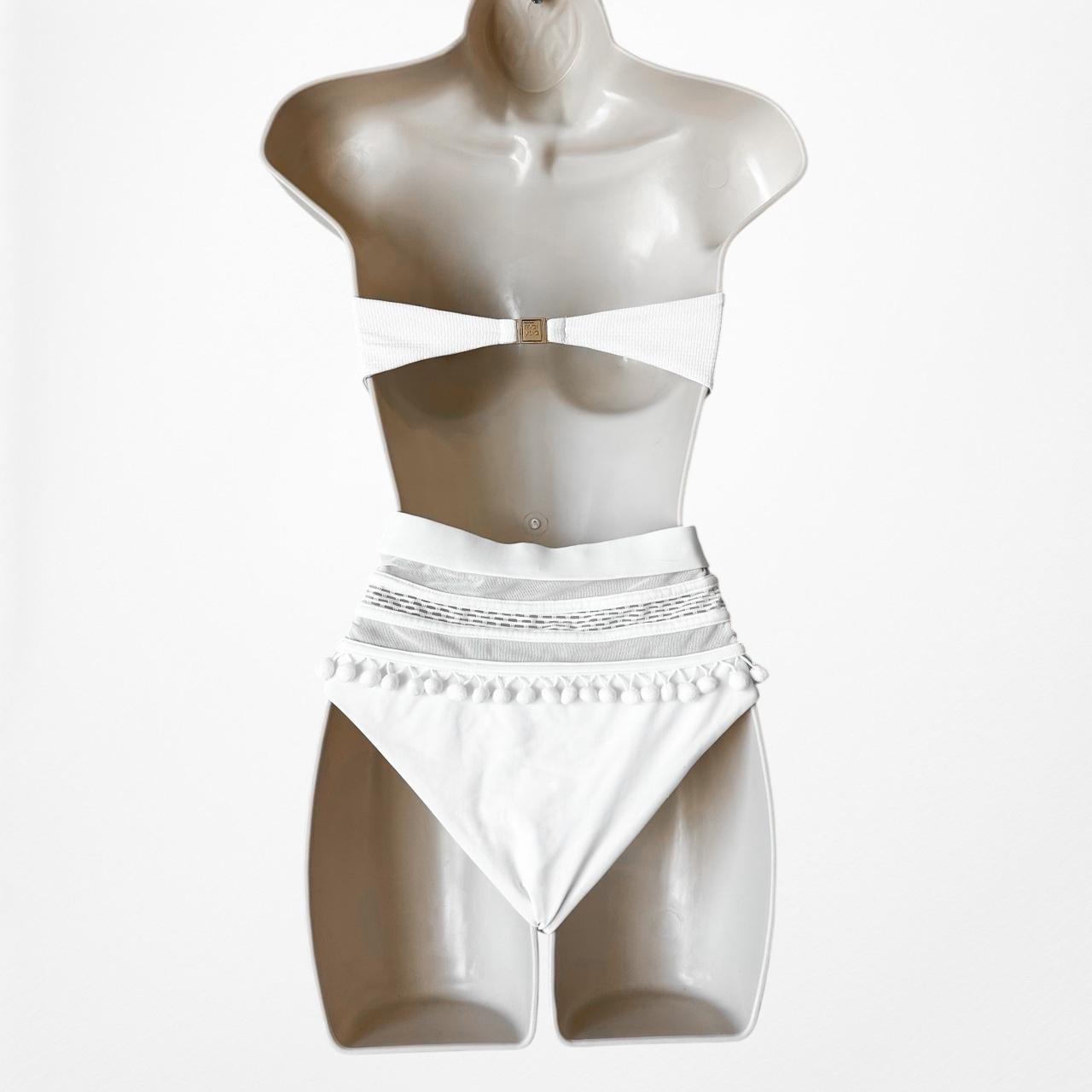 Tularosa Marysia Swim Off White Cream Bandeau High Waisted Swimsuit Size XS